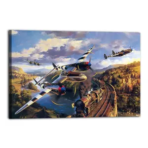 Military Fighter Poster P-38 Lightning Poster Decorative Painting Canvas Wall Art Picture Print Modern Family Bedroom Decor
