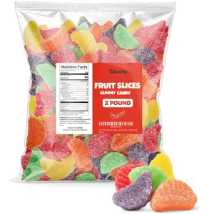 Bulk Fruit Slices Jelly Candy, Assorted Soft & Chewy Sugar-Coated Gummi Candy For Parties, Classroom candies & Treats - 2 Pound Bag