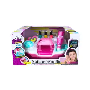 Girls Creator Nail Art Studio – Pretend Play Nail Salon Toy Set with Mini Dryer, Colorful Polish & Accessories for Creative Fun Gift