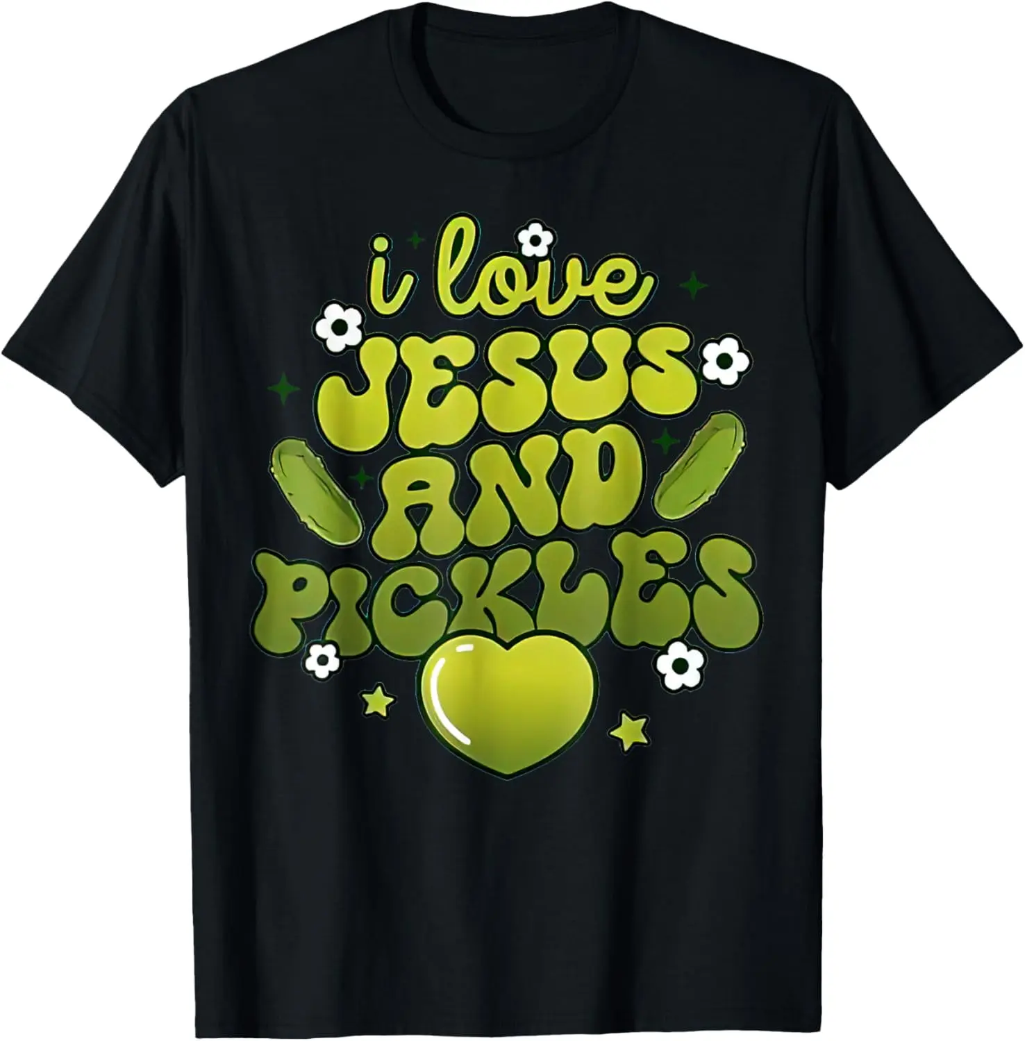 100% Cotton I Love Pickles Jesus Pickle Vegetable Farming Funny Creative Graphic T-Shirt