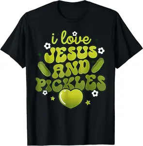 100% Cotton I Love Pickles Jesus Pickle Vegetable Farming Funny Creative Graphic T-Shirt