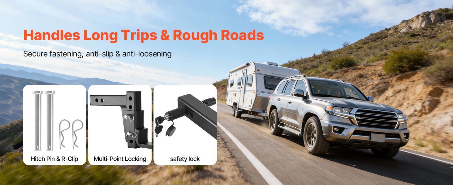 【Summerfinds】VEVOR Trailer Hitch Ball MountFit 2-Inch ReceiverAdjustable Trailer Hitch with 2 Inch Ball & Pin7500 lbs GTW9.5 Inch DropTowing Ball Mounts for RVsOff-Road Vehicles and TrucksBlack 【Summerfinds】VEVOR Trailer Hitch Ball MountFit 2-Inch ReceiverAdjustable Trailer Hitch with 2 Inch Ball & Pin7500 lbs GTW9.5 Inch DropTowing Ball Mounts for RVsOff-Road Vehicles and TrucksBlack