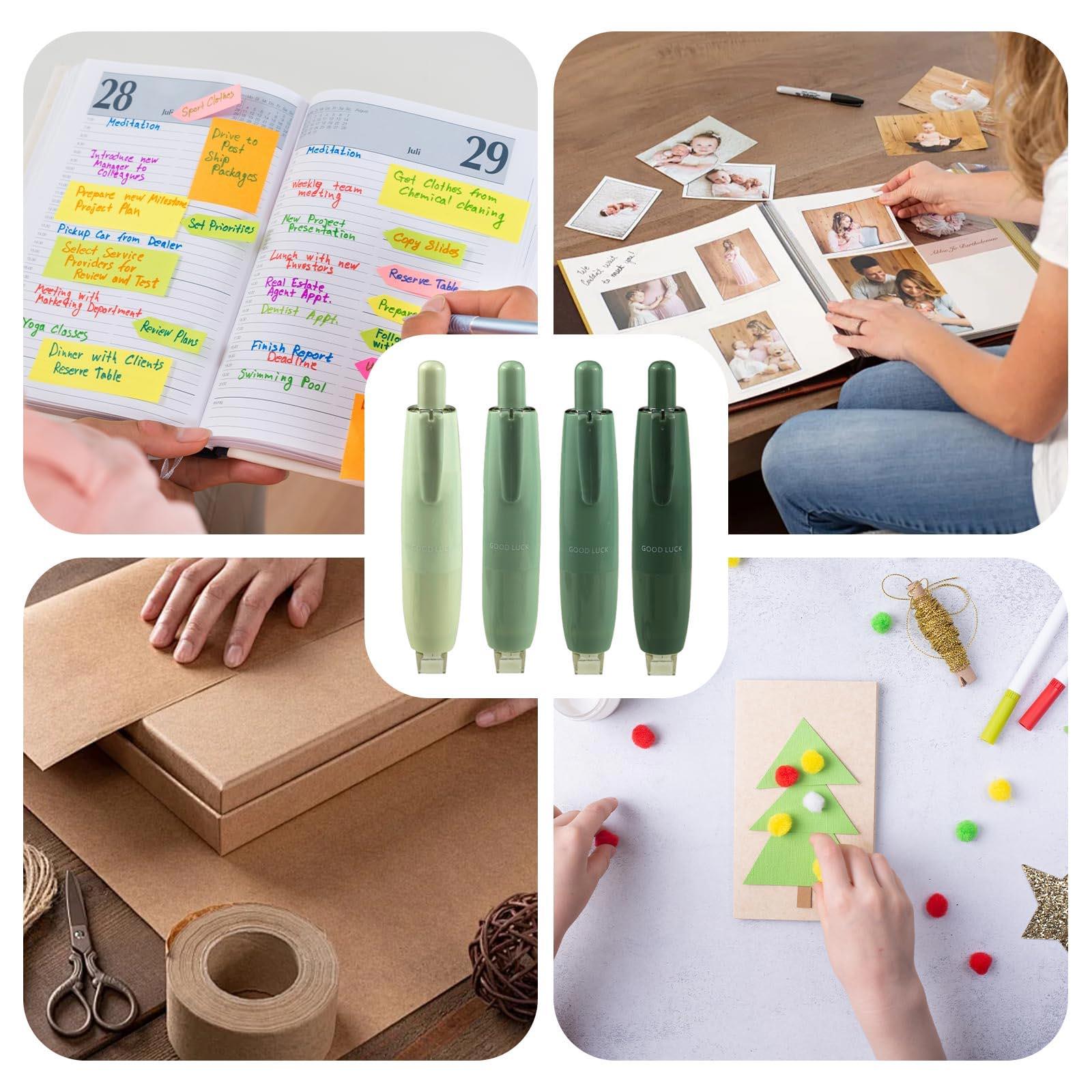 4-Pack Glue Tape Double-Sided Dot Tape for Scrapbooking Adhesive Strip Rollers – Ideal for Students, Crafters, and DIY Enthusiasts