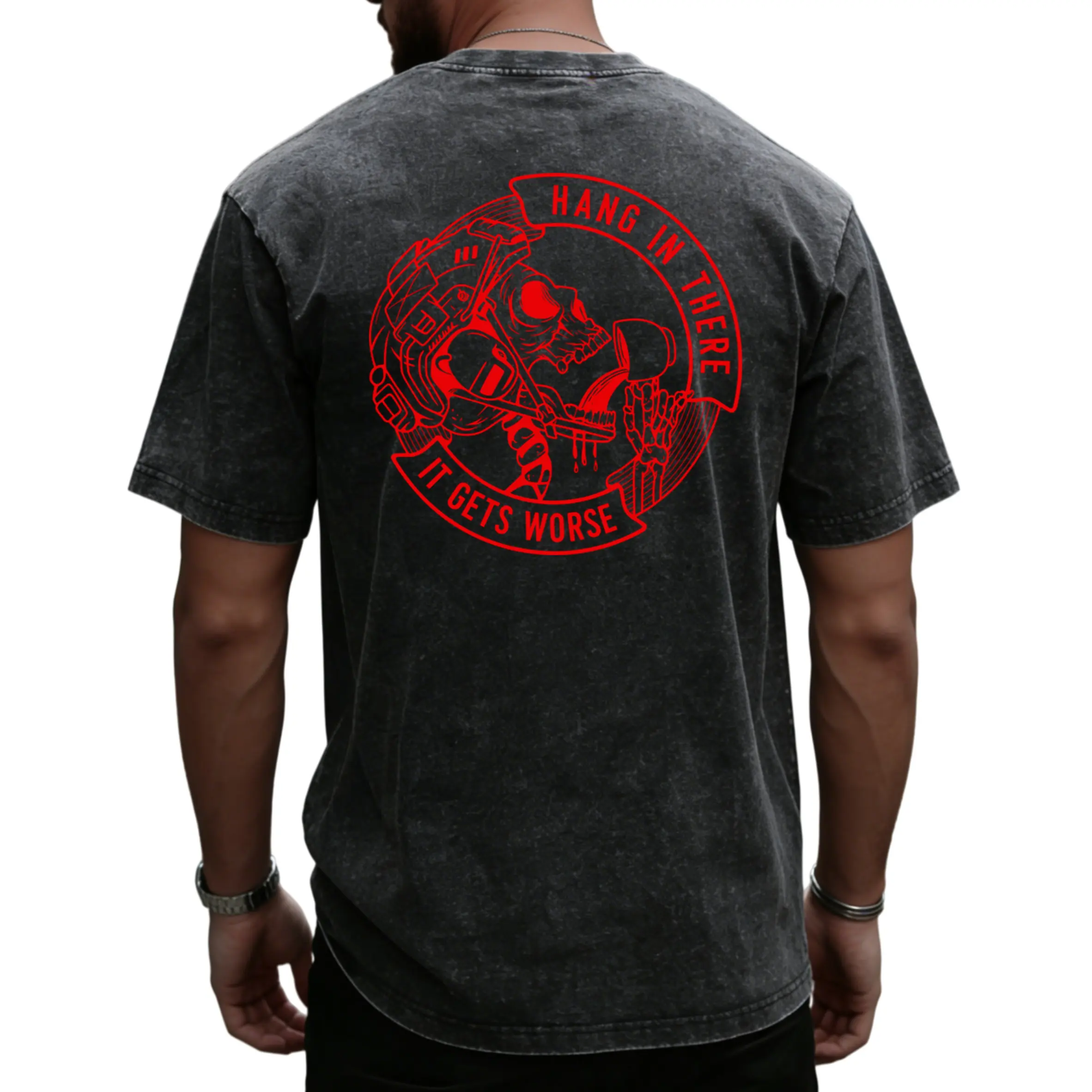 Men's Cotton Shortsleeve Tactical Skull Prints Unisex T-Shirt, Funny Military Dark Humor Graphic Top, Veteran Morale Patch Style Gift for Tactical Fans, Menswear