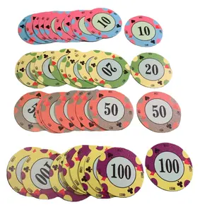 PP Plastic Gift Tokens Cartoon Mahjong Chips, 4 Denominations 10Pcs Each, 9.76 Inch Diameter Ideal For Gathering Party