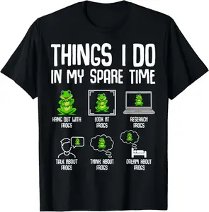 100% Cotton Frog Things I Do In My Spare Time Women Girls Boys T-Shirt