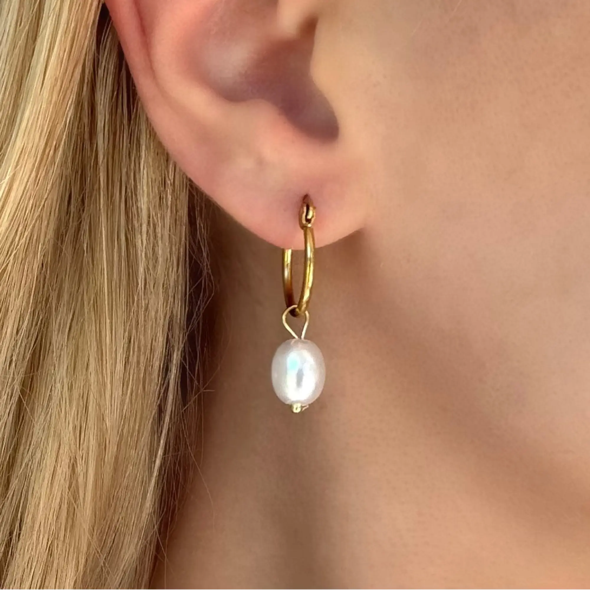 EVRY JEWELS Gold or Silver Plated Women's Hypoallergenic Pure Pearl Earrings, Pearl Jewelry, Accessories For Women
