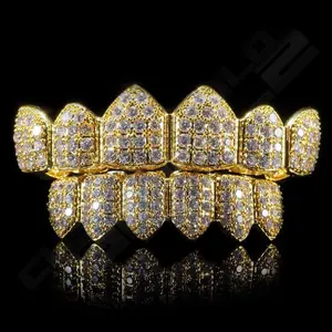Gold Plated CZ Cluster Premium Grillz