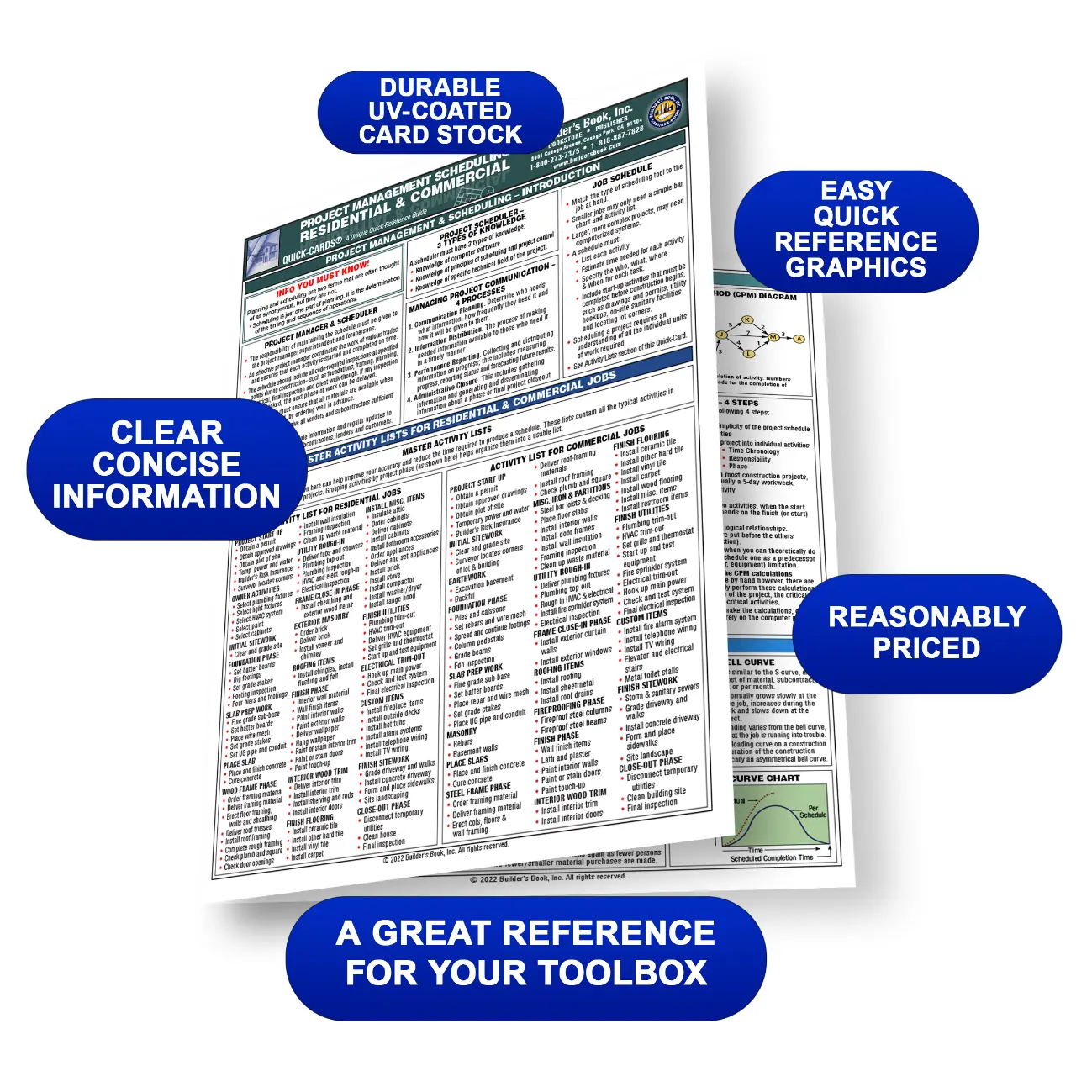 Project Management & Scheduling: Residential & Commercial Quick-Card