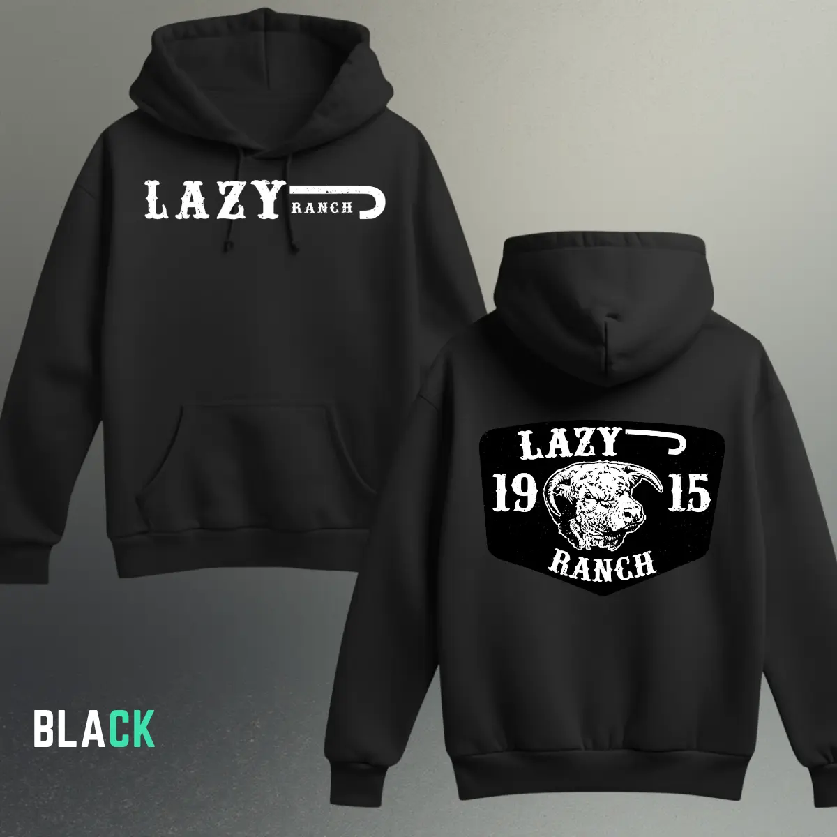 Lazy J Ranch Black Ranch Hoodie Western Cowboy Outfit Gifts for Him Winter Outfit Trending TikTok Shop Hoodie Holiday Deals 2025 Clearance Deals Ranch Style Cowboy Hoodie