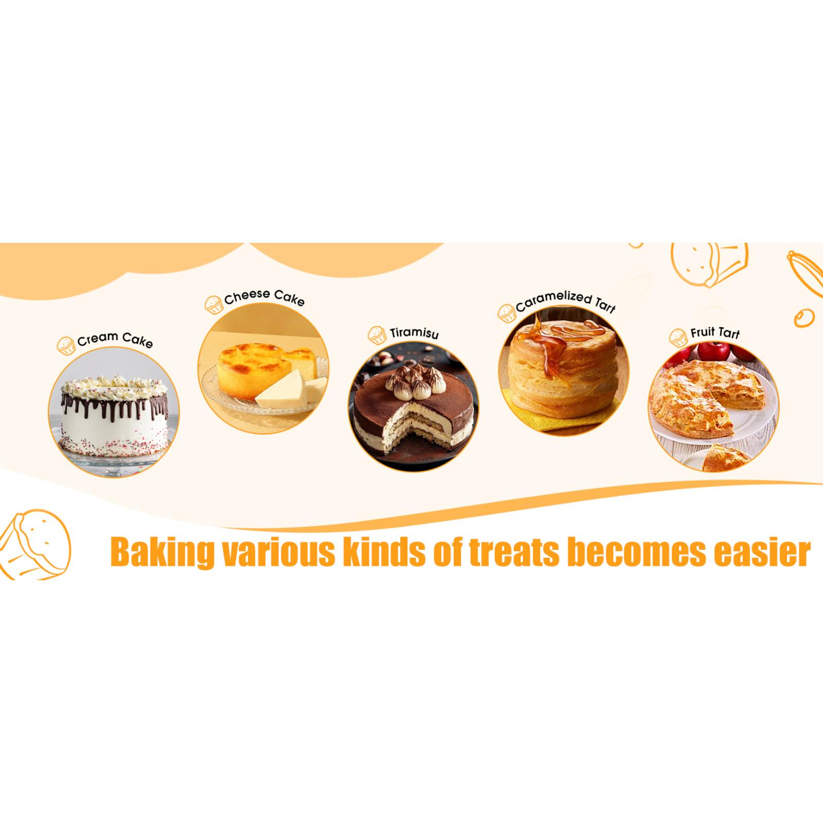 8" Round Cake Pan Set, 3PCS Nonstick Carbon Steel Baking Pans with Handles, Includes 100 PCS Parchment Paper, Dishwasher Safe for Easy Cleaning