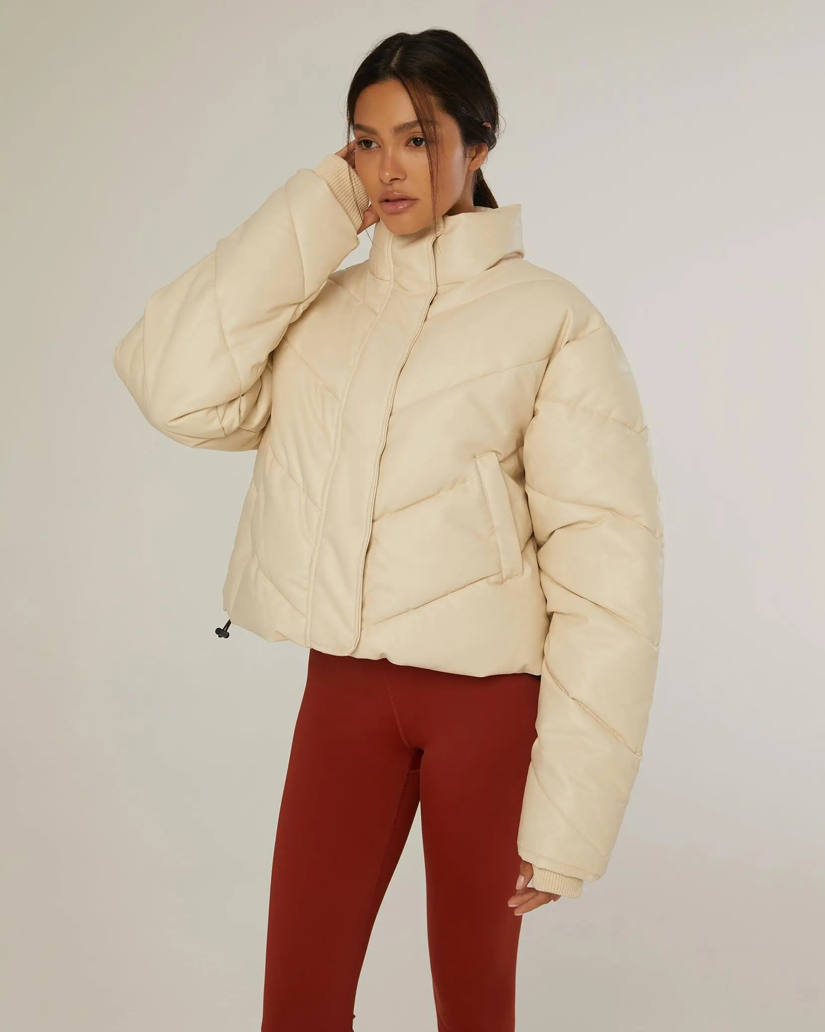 Leather Puffer Jacket