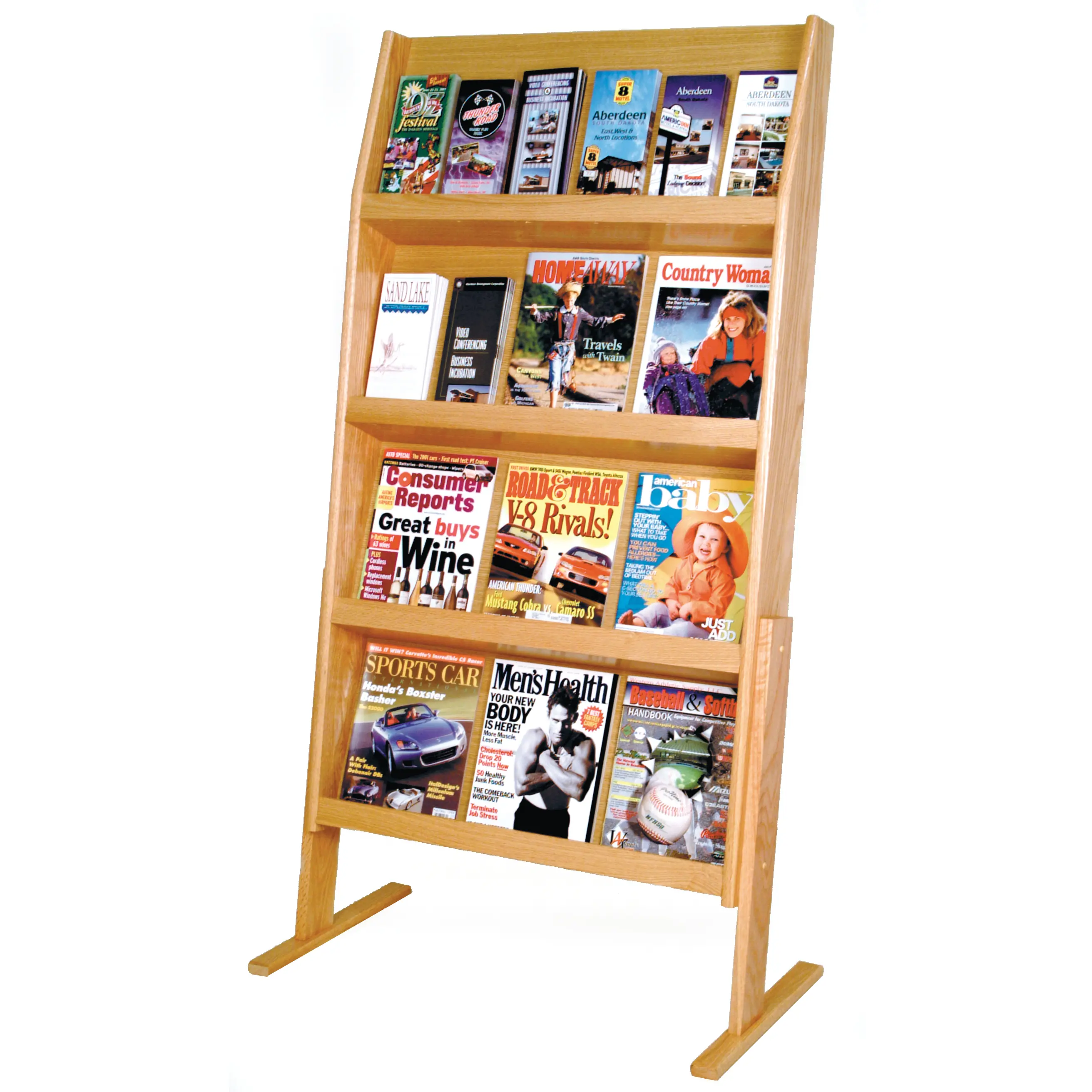 FixtureDisplays® Slope™ 24 Pocket Standing Literature Display 1040100-NF