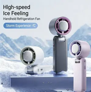 5-Second Extreme Cooling Portable Fan, 5-9M Powerful Airflow, Foldable Handheld & Neck Hanging Fan, Cool to Touch Instantly, Great for Travel, School & Home