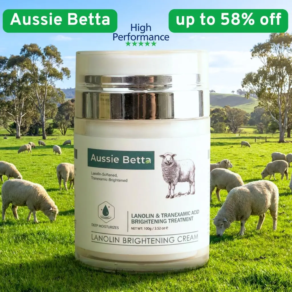 Aussie Betta Lanolin & Tranexamic Acid Brightening Essence Cream - Plant-Based Daily Smooth Cleansing Moisturizer with Squalane, Hyaluronic Acid, Niacinamide, Kakadu Plum, Deep Hydrate, Even Skin Tone, Dark Spot & Dullness Repair, Sensitive Skin Safe