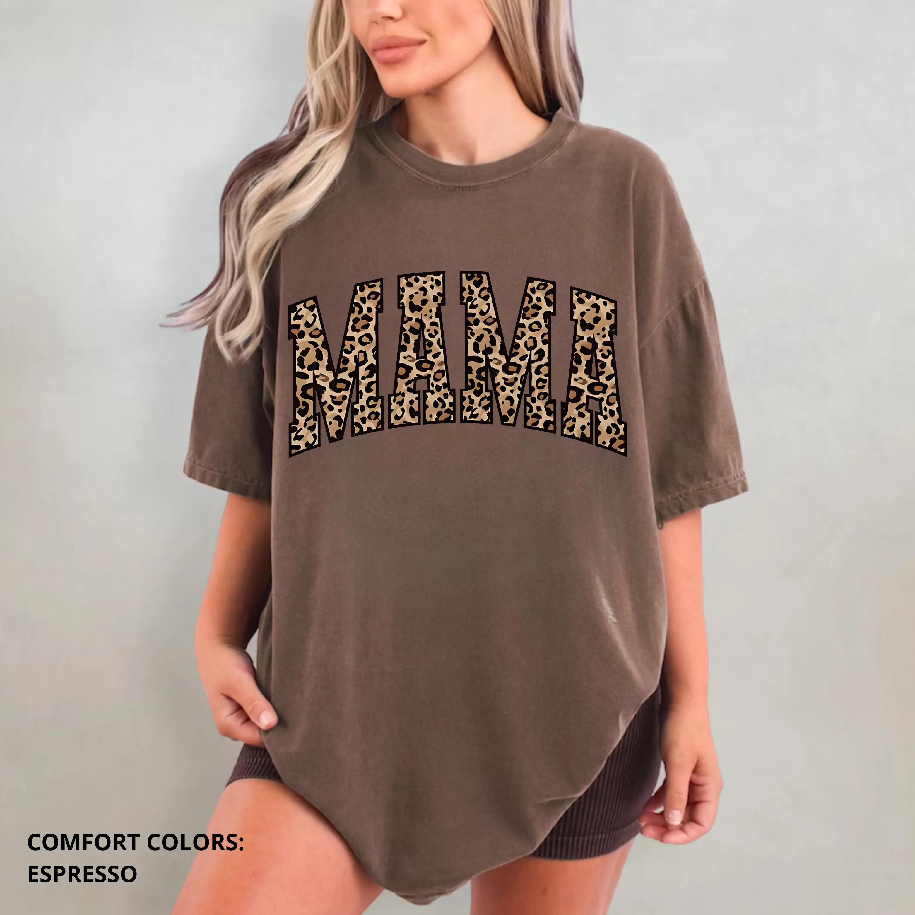 Comfort Colors Leopard Print Mama Shirt Gift for Mom, Retro Mom Tee, Mother's Day Gift, Vintage Cheetah Mama Tshirt, Varsity New Mom Gift