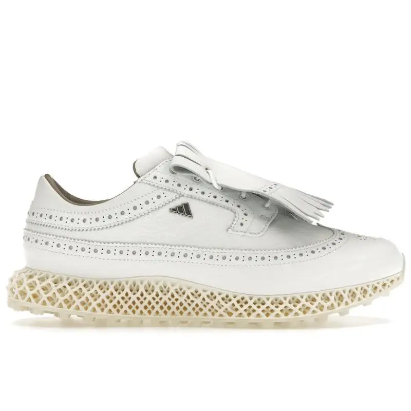 adidas MC87 4D "Gold / Cloud White" Men's Golf Shoes – Premium Performance Footwear Featuring 4D Advanced Cushioning Technology, Leather Upper, Stable Traction, Classic Golf Design, and Modern Comfort for Enhanced Support, Style, and On-Course Performance