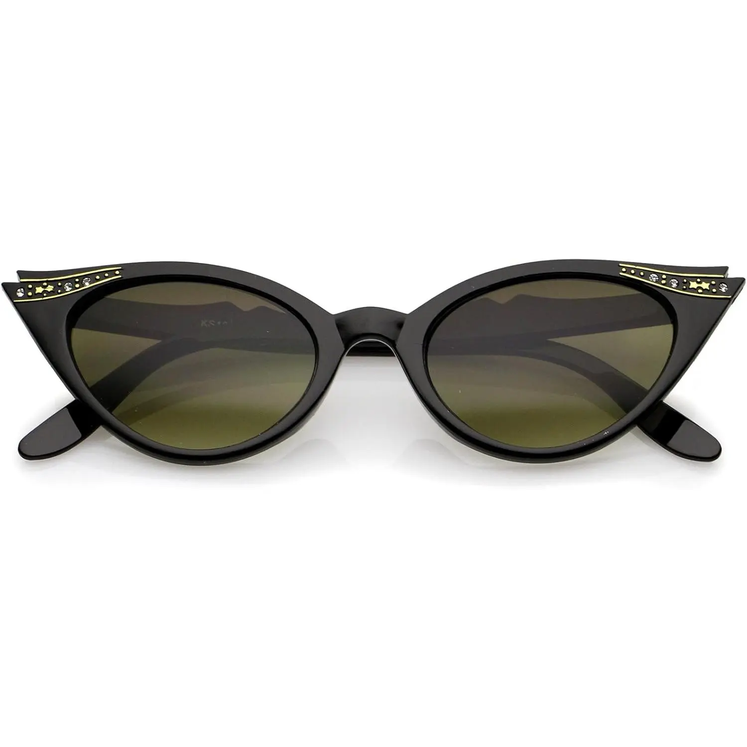 50s Vintage Cat Eye Sunglasses for Women UV400 Embellished with Rhinestones, Pinup Girl & Rockabilly Accessories 50mm