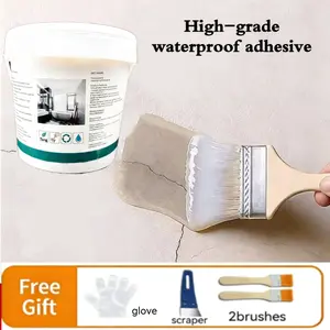 Transparent waterproof glue, prevents tile cracks, water accumulation, moisture and mold; exterior wall waterproof coating, universal adhesive glue for bathroom and roof leak repair and crack repair. crack sealer. impermeabilizante invisible