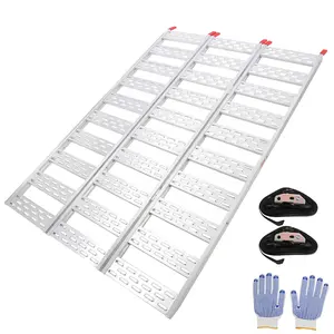 GAOMON Ramps for Pickup Trucks, Aluminum Tri-Fold Motorcycle Powersports Loading Ramps, 1500 LBS Capacity ATV Ramp with Load Straps for ATV/UTV, Lawn Mowers, Tractors, 76" L x 50" W