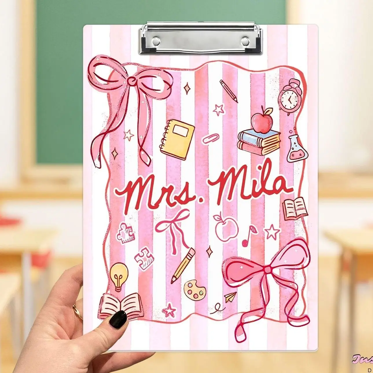 Custom Teacher Name Clipboard, Back to School Gift, Custom Teacher Acrylic Clipboard with Name