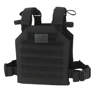 Adjustable Lightweight Tactical Molle Vest With Flag Patch For Outdoor Hunting And Training(Sheets)