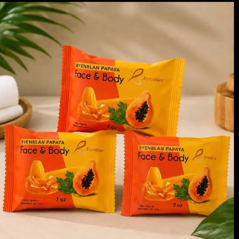 Byenblan 3-Piece Papaya Soap Sets, Beauty & Personal Care Bath Body Care Product
