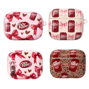 Dr Pepper Aesthetic AirPods Case Set, Soda Bows Collage Covers for AirPods 1 2 3 4 Pro, Girly Drink Collage Case Gift For Her