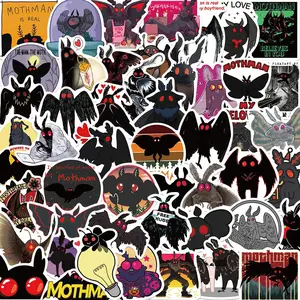 Mothman Sticker, 50/1000pcs Cartoon Bat Pattern Decorative Sticker, DIY Decals for Water Bottle, Laptop, Phone Case, Scrapbooking, Journal Making, Ornaments