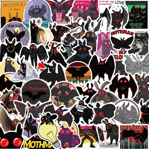 Mothman Sticker, 50/1000pcs Cartoon Bat Pattern Decorative Sticker, DIY Decals for Water Bottle, Laptop, Phone Case, Scrapbooking, Journal Making, Ornaments, Accessories