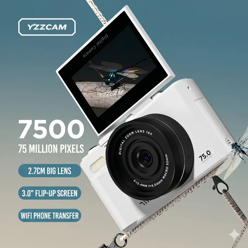 digital camera, designed specifically for photography, featuresa 3-inch 180-degree flip screen,, a 32GB microSD card, and one battery—making it the perfect gift.
