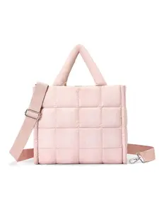 Medium Puffer Tote Quilted Crossbody FASHION Bag Women Shoulder Handbag Crossbody Purses Laptop Work University Diaper Bag Durable Waterproof Bag for FALL Travel Essentials TikTokShopFallDealsForYou