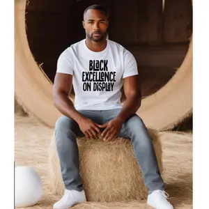 Black Excellence on Display Screen Print Transfer for Shirts Blankets Tote Bags Jackets Adult Size Iron-On Transfer