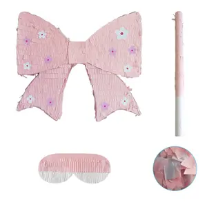 Bow Pinata Set, Festival Party Supplies, Hanging Decoration, Birthday Party Decorations, Colorful Candy Jar