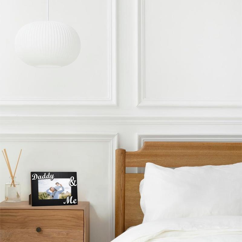 Dad Photo Frame, Daddy & Me Picture Frame, Father Gifts from Daughter Son, 4x6 Wooden Picture Frames Best Gifts for Birthday Father's Day, Home Office Shelf Table Decor