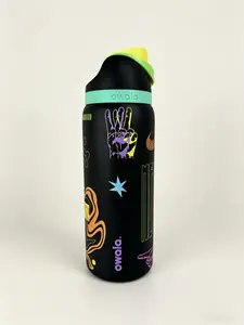 Viral Owala Graffiti Water Bottle! 24oz Insulated Tumbler with Neon Street Art Design, Keeps Drinks Cold All Day