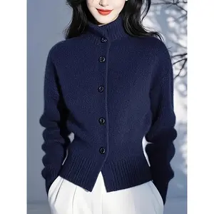 Elegant Special Line Collection Vintage Sweater, High Neck Red Blouse, Winter Wear Suitable for Home Office & Outings, Solid Color Fall/Winter, Hand Wash or Dry Clean staud 2 k sleepwear couples Gothic Ruffle Christmas Dress Cropped Rhinestone G meeting