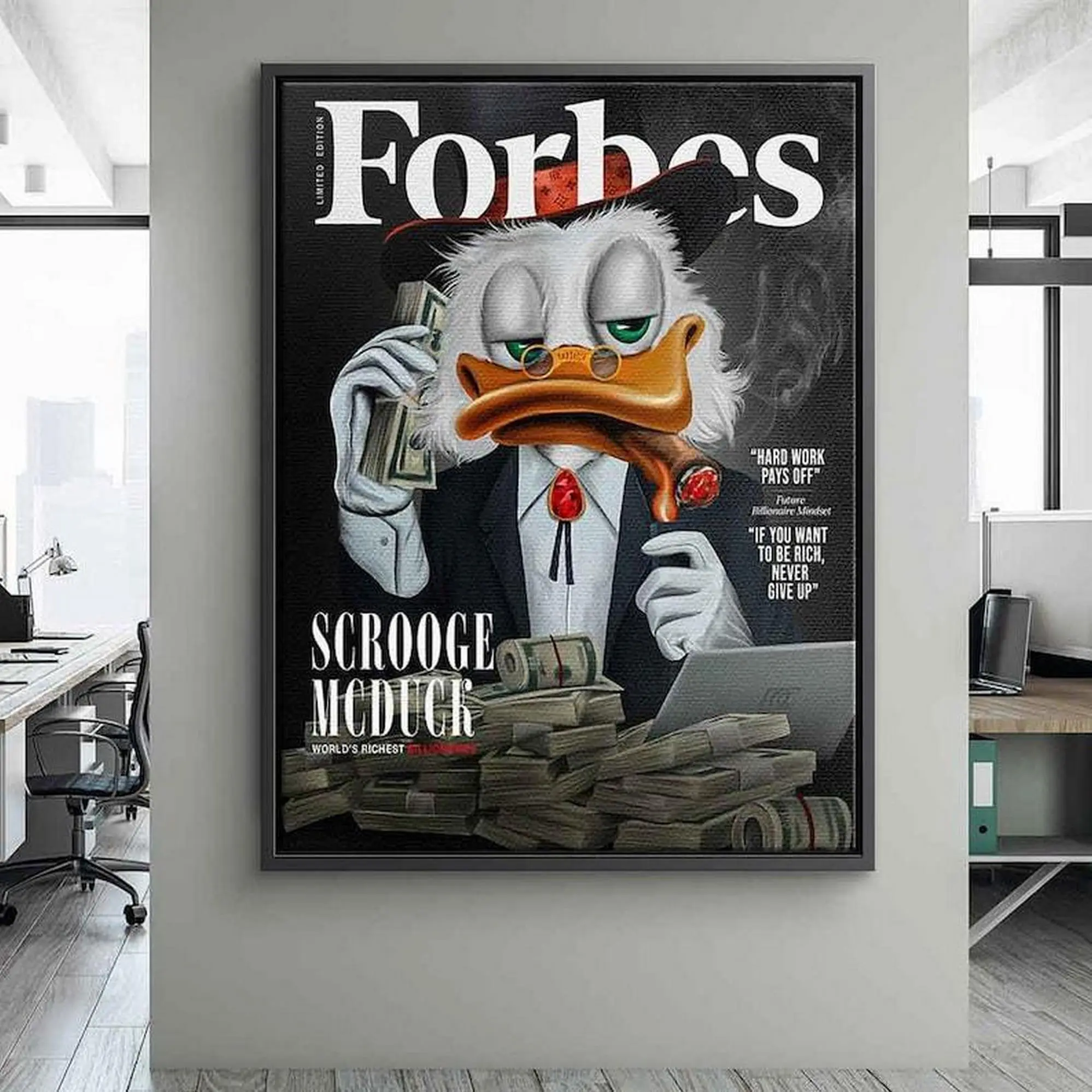 Scrooge McDuck F0bes Picture Billionaire Duck Pop Art