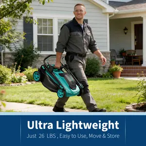 Brushless Cordless Lawn Mower, 17" Walk-Behind Push Electric Lawnmower, 2-in-1 Bagging & Mulching Grass Trimmer, Equipped with 2Pcs 20V 4.0Ah Batteries and Charger for Outdoor Gardening-party gift