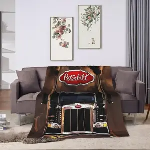 A Peterbilt Creative Inspiration Design Ultra Soft Flannel Fleece Blanket, Warm And Comfortable Living Room Blanket, Office Blanket, Sofa Decoration, Four Seasons Travel Blanket, Multi-Purpose Gift Blanket - Home Decoration Accessories