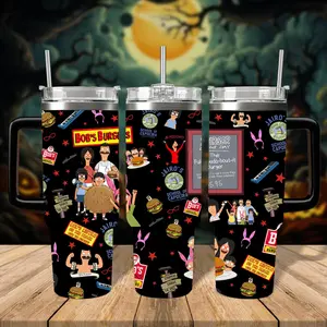 Custom Bob’s Burgers 40oz Tumbler, Bob’s Iced Coffee Cup, Back To School Insulated Cup, Exchange Gift for Cartoon Lover 40oz Tumbler, Best Back To School Gift for Friends, Gift for your Health