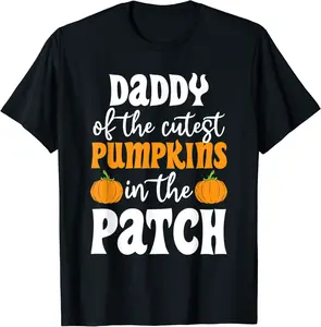 Mens Daddy Of The Cutest Pumpkins In The Patch Halloween T-Shirt - Tomasleza Shop 84B09HY4VQMP