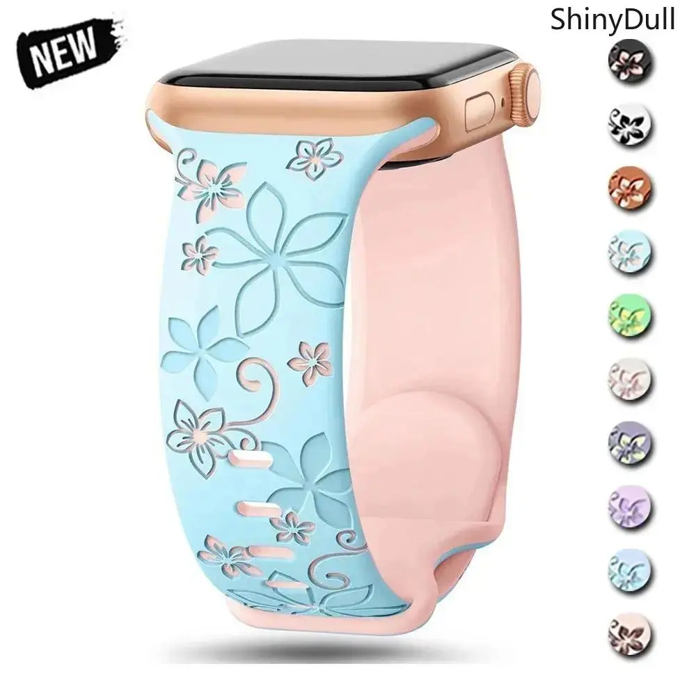 Engraved Silicone Smartwatch Band – Sporty Wearable Tech Accessories, Stylish Women’s Multi-Size Wristband, Compatible with 38–49mm Series & Ultra Models, Summervibes Sports & Outdoor Accessories, Smartwatch Compatible Bands, Band Sports Wristbands
