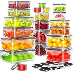 40 PCS Food Storage Containers with Lids Airtight (20 Containers & 20 Lids), Plastic Storage Meal Prep Container-Stackable 100% Leakproof & Microwave Organization and Storage Sets, Lunch Containers