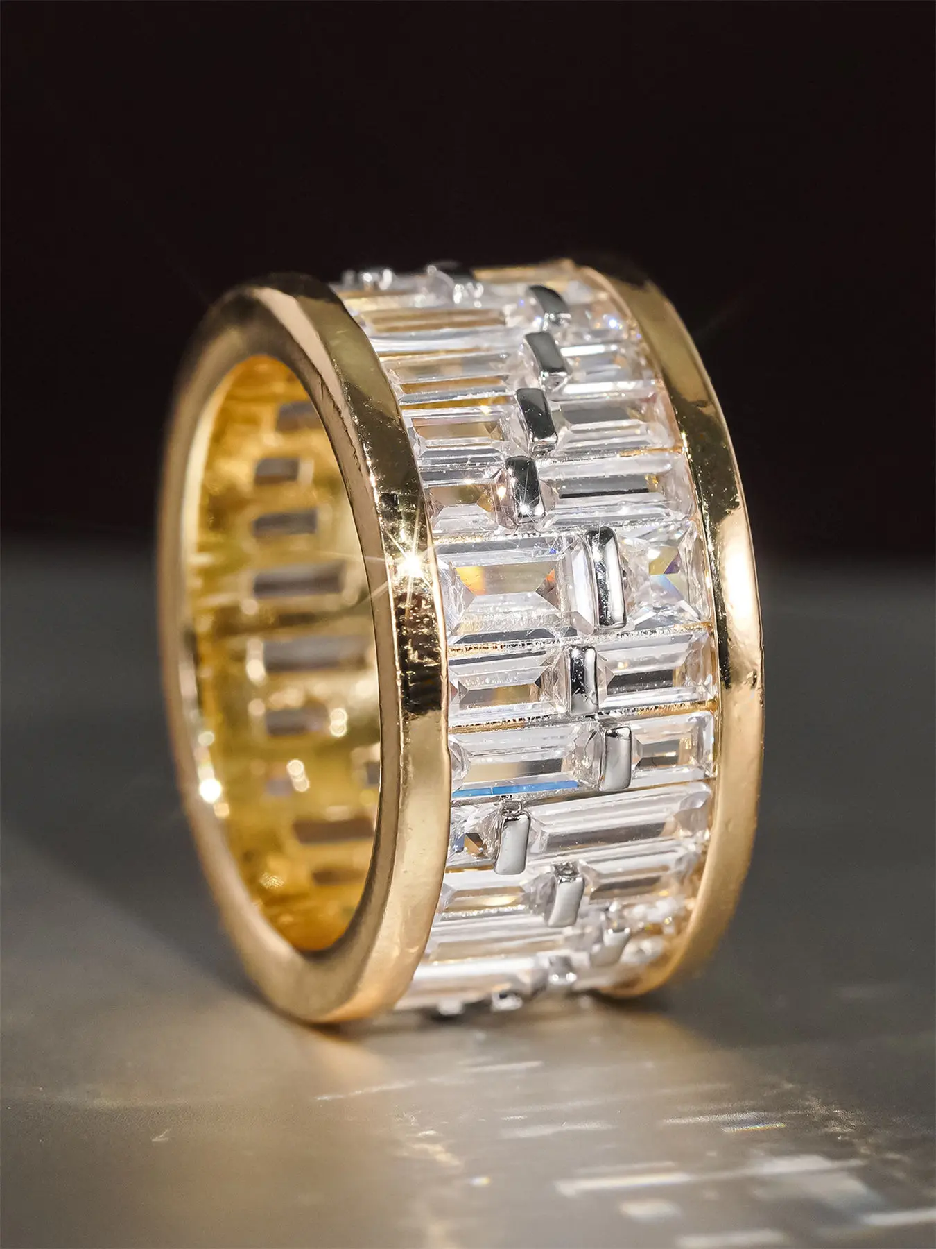 1 PC Charm Square Cubic Zirconia Ring For Women For Wedding Party Jewelry Valentine's Day Gift