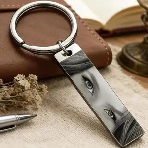 Personalized Eye Photo Keychain Stainless Steel Memorial Gift Custom Eye Photo Keychain Drive Safe Keyring Boyfriend Gift Anniversary Gift