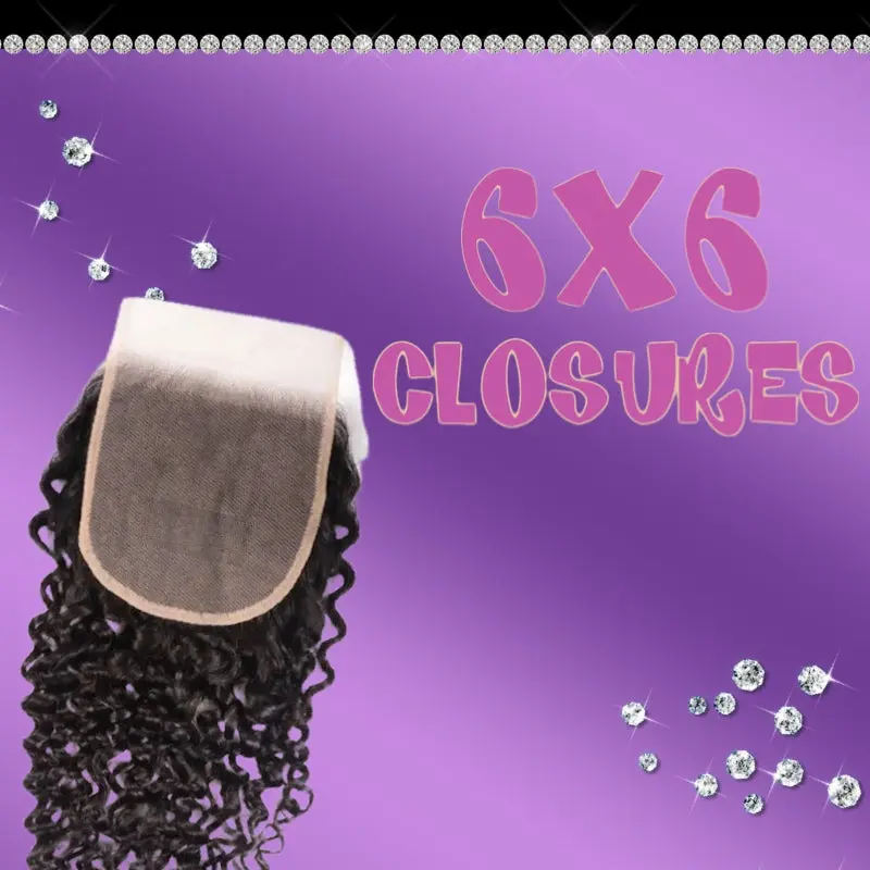 Transparent 6x6 closure (choose texture)