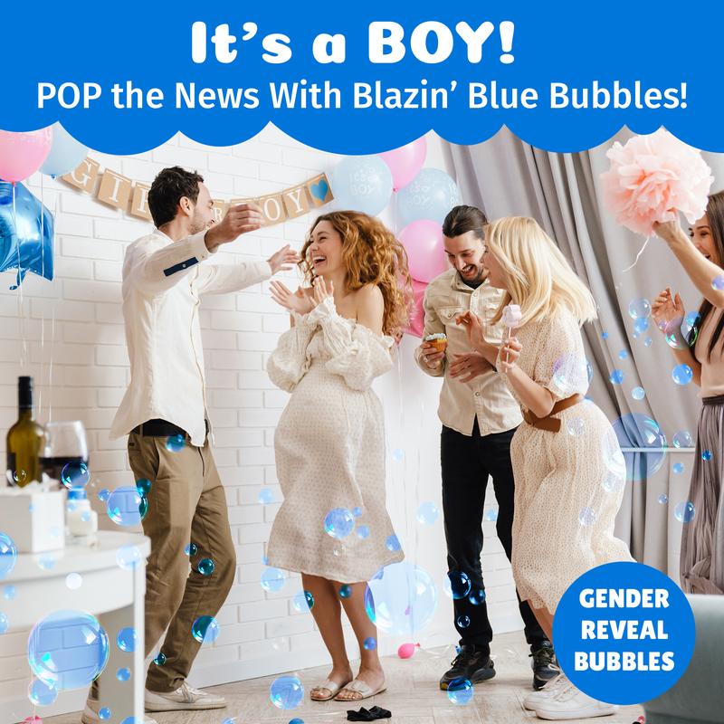 PoppinColorz BlabberMouth Color Bubble Blaster for Baby Gender Reveal Pink & Blue Bubbles Leakproof Easy to Use Batteries Not Included