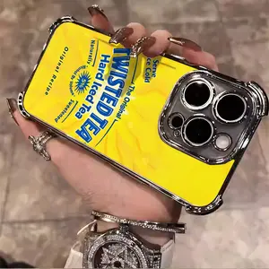 Twisted Tea Beer Lover Energy Drink Collection Tough Electroplated TPU Casing For iphone 16 15 14 13 12 11 X XS PRO PLUS MAX Four Corners Anti-Fall Transparent Soft Silicone Gift Shockproof Protection Anti-Drop Protective Protector Phone Cases Shell Cover