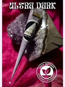 Gopi Henna Ultra Dark Jagua Henna Cone 20g - Almost Black Stains for Intense Long Lasting Color - 100% Natural Organic Product